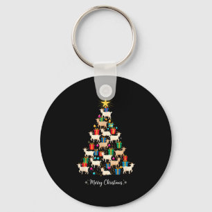 Goat Christmas Tree Xmas Holiday Men &amp; Women  Keychain