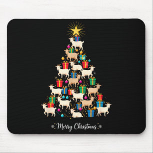 Goat Christmas Tree Xmas Holiday Men & Women Mouse Pad