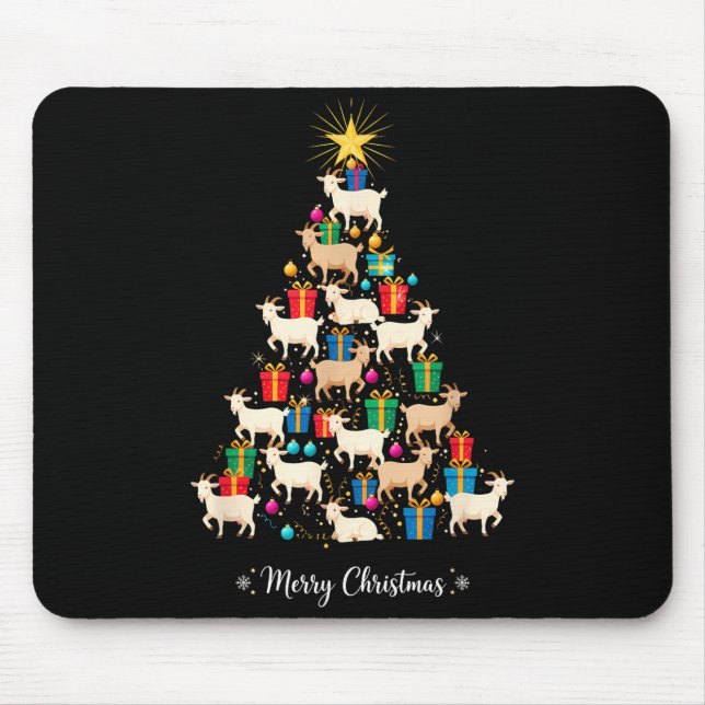 Goat Christmas Tree Xmas Holiday Men &amp; Women  Mouse Pad (Front)