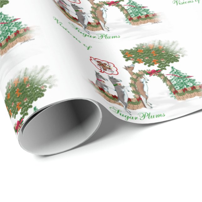 Goat Christmas Visions of Sugar Plums Wrapping Paper (Roll Corner)