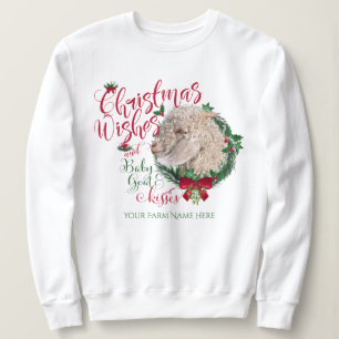 GOAT Christmas Wishes Baby Goat Kisses Angora Sweatshirt