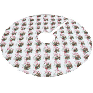GOAT   Christmas Wishes Baby Goat Kisses Boer Brushed Polyester Tree Skirt