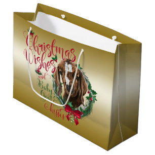 GOAT   Christmas Wishes Baby Goat Kisses Boer Large Gift Bag
