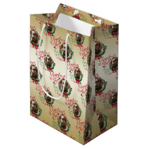 GOAT Christmas Wishes Baby Goat Kisses Boer Medium Gift Bag