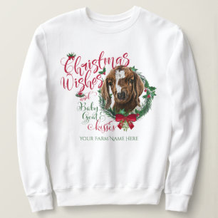 GOAT Christmas Wishes Baby Goat Kisses Boer Sweatshirt