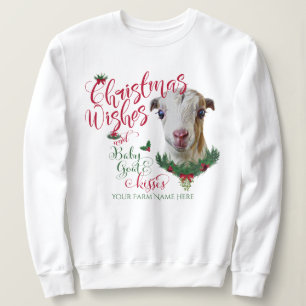 GOAT Christmas Wishes Baby Goat Kisses LaMancha Sweatshirt
