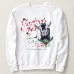 GOAT Christmas Wishes Baby Goat Kisses Nigerian Sweatshirt