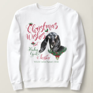 GOAT Christmas Wishes Baby Goat Kisses Nubian 3 Sweatshirt