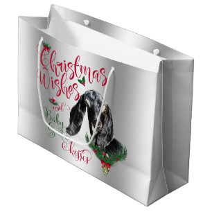 GOAT   Christmas Wishes Baby Goat Kisses Nubian Large Gift Bag