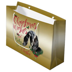 GOAT Christmas Wishes Baby Goat Kisses Nubian Large Gift Bag