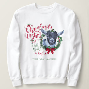 GOAT Christmas Wishes Baby Goat Kisses Pygmy 2 Sweatshirt