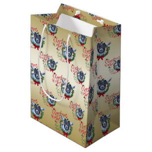 GOAT   Christmas Wishes Baby Goat Kisses Pygmy Medium Gift Bag
