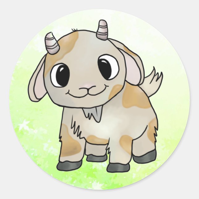 goat classic round sticker (Front)