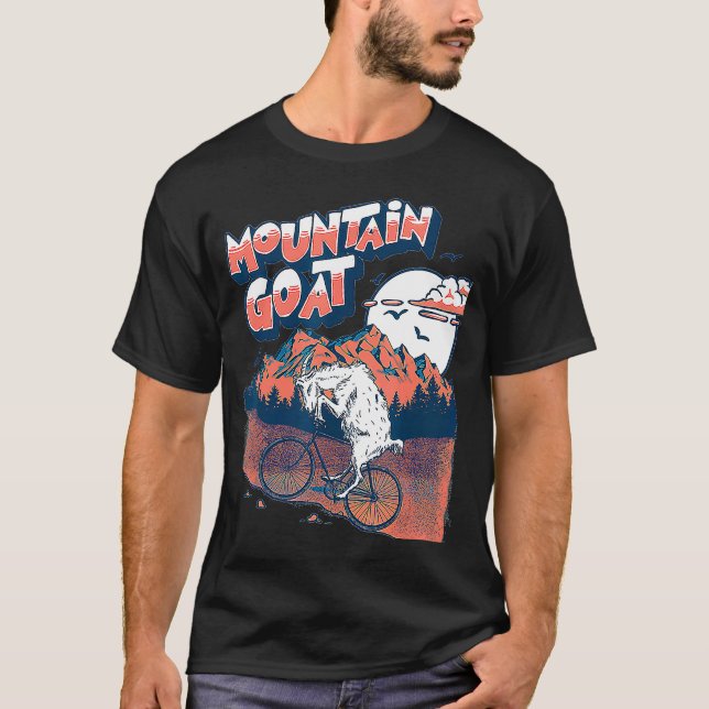 Goat Climbing Mountain Farm Animal Climb Hill Retr T-Shirt (Front)