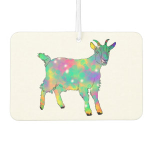 Goat Colorful Funny Illustration Funky Animal Art Air Freshener