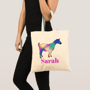 Goat Colourful Cute Farm Animal Personalize  Tote Bag