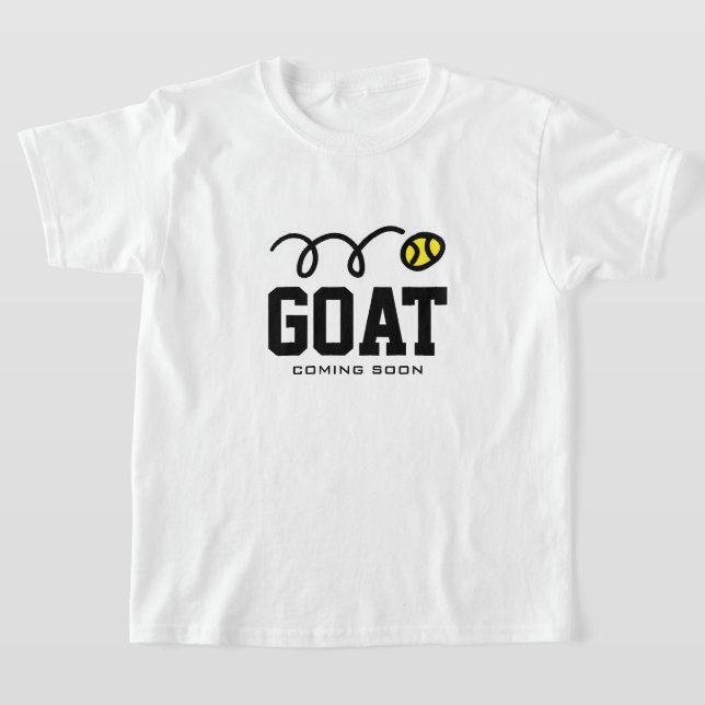 GOAT coming soon funny tennis t shirt for kids (Laydown)