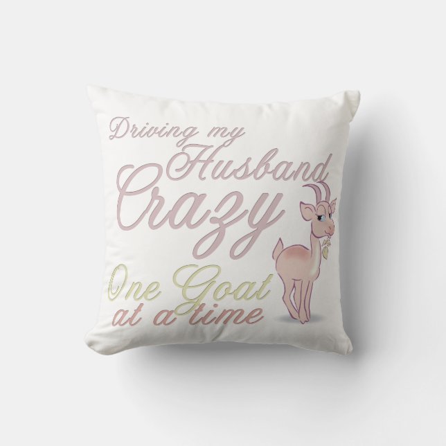 Goat Crazy Personalized  Goat Pillow (Front)