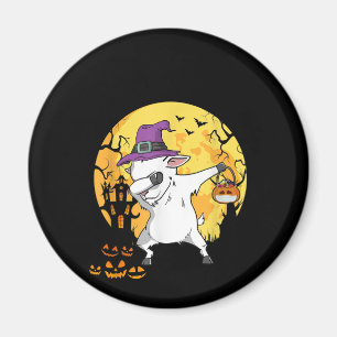 Goat Dabbing Witch Pumpkin Funny Dog Halloween Magnet