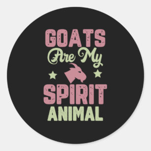 Goat design classic round sticker