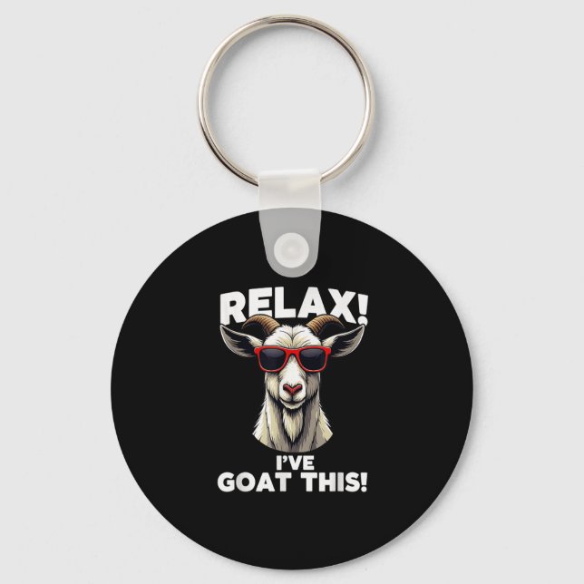 Goat Design For Men Women Goat Themed Domestic Fun Keychain (Front)