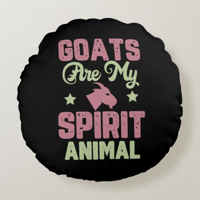 Goat design round pillow (Front)