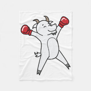 Goat Does Boxing Fleece Blanket