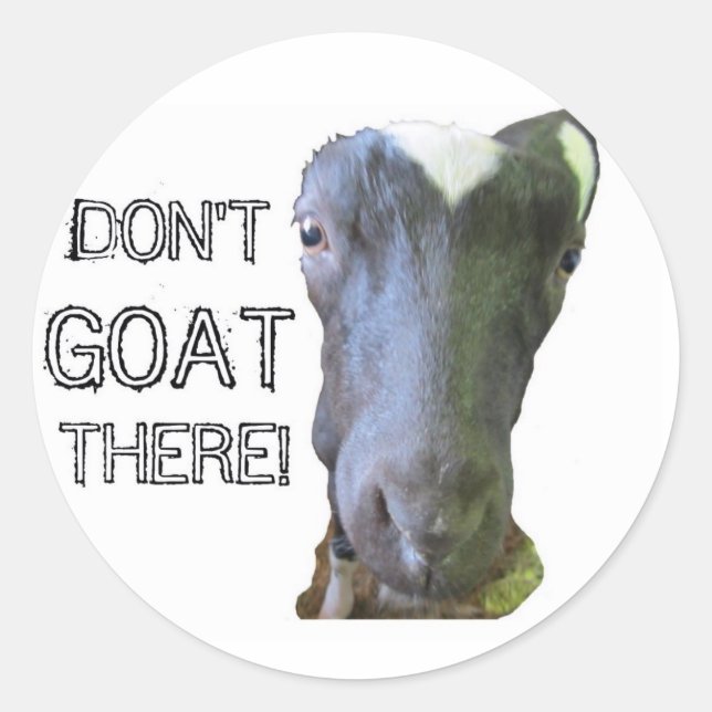 Goat "DON'T GOAT THERE!" Stickers - Set of 20 (Front)