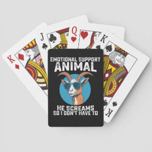 Goat Emotional Support Animal He Screams So I Dont Playing Cards