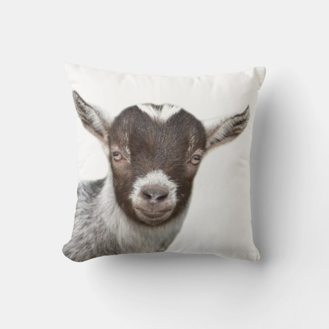 Goat farm animal cute nursery photo throw pillow (Front)