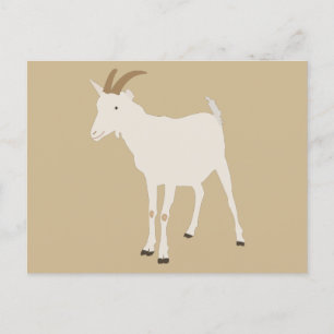 Goat Farm Animal Illustration Holiday Postcard