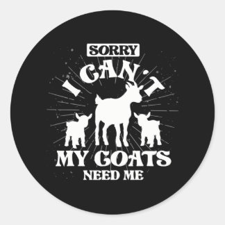 Goat Farm Animal Lover Farmer Farming Funny Goat Classic Round Sticker