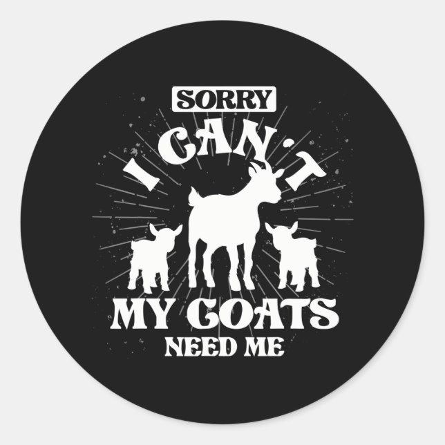 Goat Farm Animal Lover Farmer Farming Funny Goat Classic Round Sticker (Front)