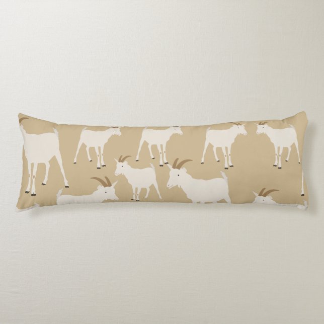 Goat Farm Animal Pattern  Body Pillow (Front)