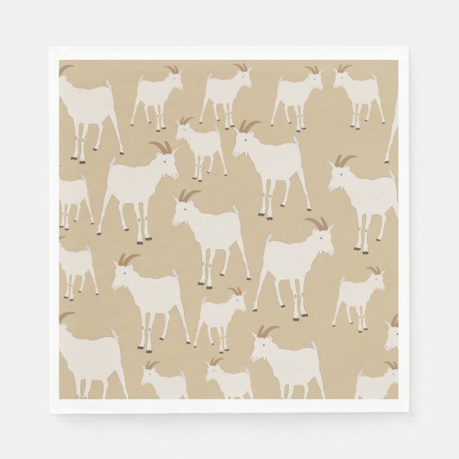 Goat Farm Animal Pattern   Napkin (Front)