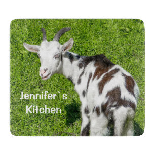 Goat Farm Animal Personalized Name Cutting Board