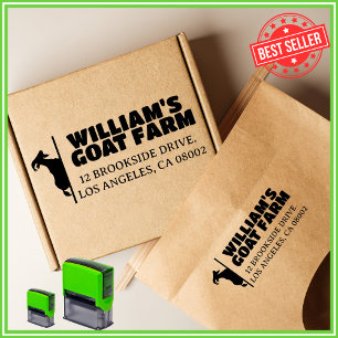 Goat Farm Business Unique Cute Return Address Self-inking Stamp