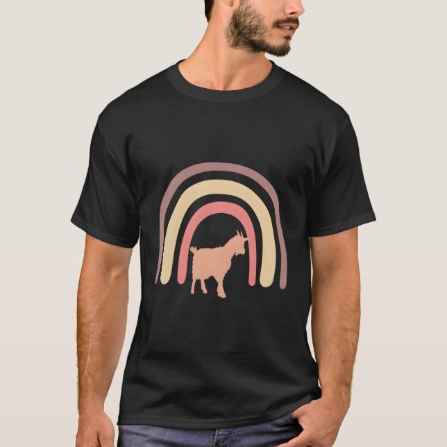 Goat Farm Farmer Farming Animal Rainbow T-Shirt (Front)
