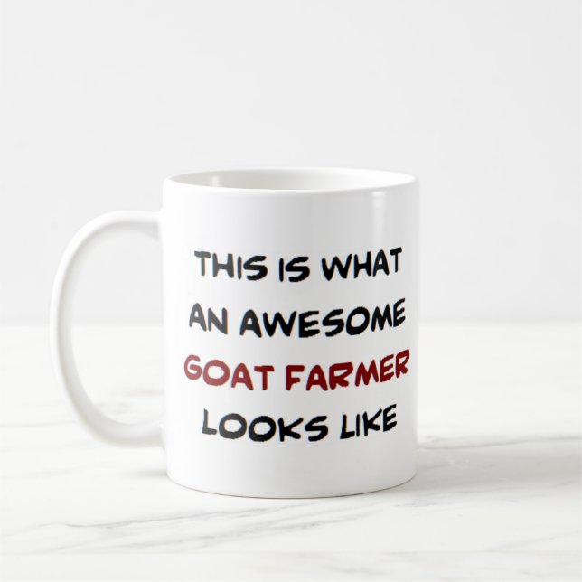 goat farmer, awesome coffee mug (Left)