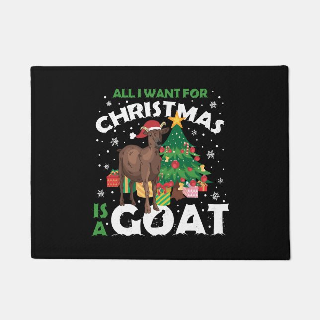 Goat For Christmas Funny Christmas Gift Doormat (Front)