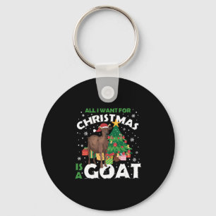 Goat For Christmas Funny Christmas Gift Keychain