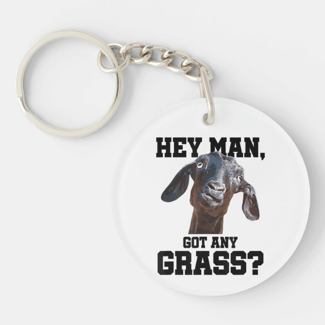 Goat for Goat Lovers Farm Apparel Meme Pun Funny G Keychain (Front)