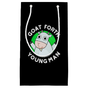 Goat Forth Young Man Funny Animal Pun Dark BG Small Gift Bag