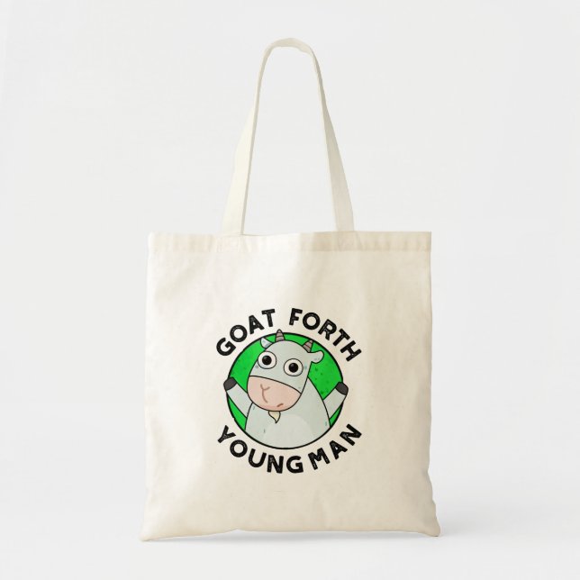Goat Forth Young Man Funny Animal Pun  Tote Bag (Front)