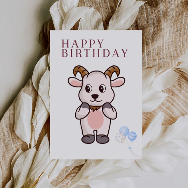 Goat, Funny Birthday Card (Goat, Funny Birthday Card)