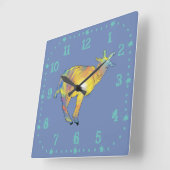 Goat Funny Quirky Psychedelic Colourful Animal Art Square Wall Clock (Angle)