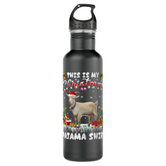 Goat Funny This Is My Christmas Pajama Goat Red Pl 710 Ml Water Bottle