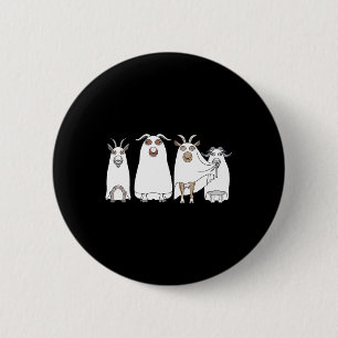 Goat Ghost Halloween Farmer Goat Lover Scary Spook 2 Inch Round Button