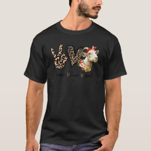 Goat Girl Peace Love Goat Farm Girl Woman Farm Ani T-Shirt