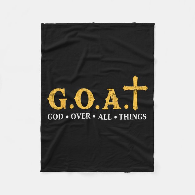 Goat God Over All Things Fleece Blanket (Front)